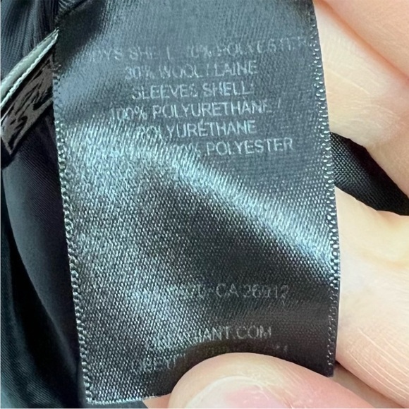 Obey black faux leather sleeves Embroidered Patch bomber jacket S - Picture 6 of 9